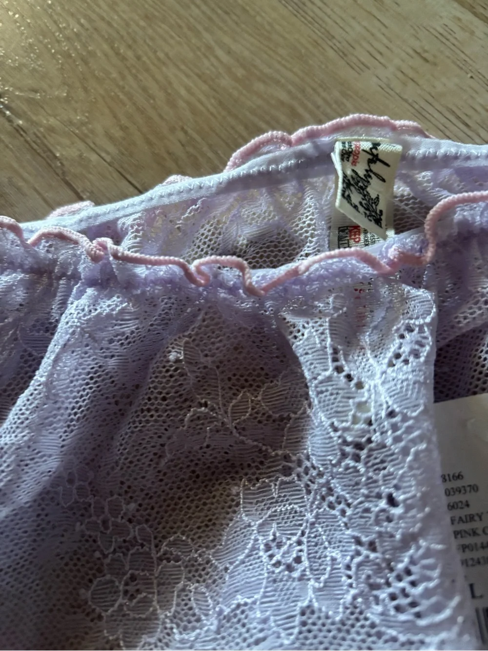 Free People Lavender Lace Ruffle Thong Panty
